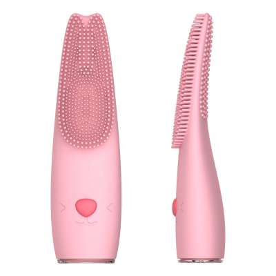 Cross-Border E-commerce Fashion Source Electric Ultrasonic Vibration Facial Massage Hot Silica Cleansing Brush Facial Cleanser