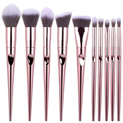 New Beauty 10pcs Pink Professional Makeup Brushes Set Cosmetic Powder Foundation Blending Pencil Brushes